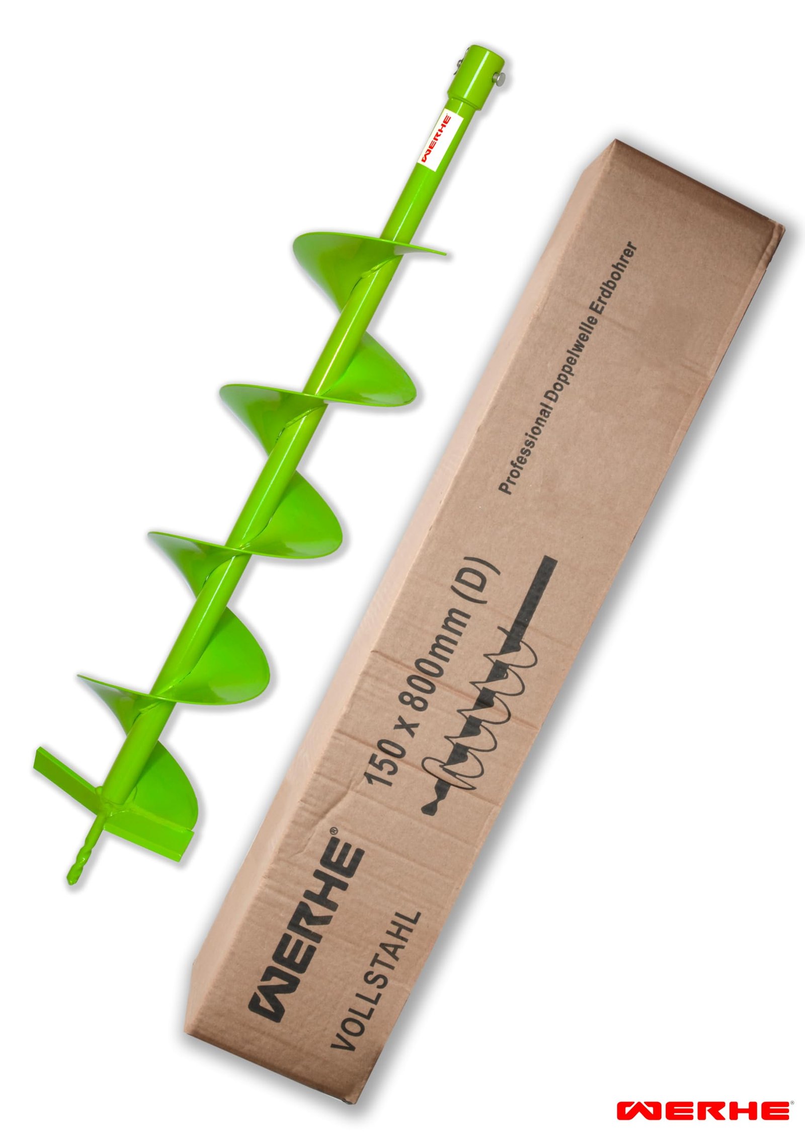 WERHE Erdbohrer für Bohrer mit Adapter 25 mm auf 20 mm ⌀150 mm, Länge 80 cm - Brunnenbohrer, Baumpflanzbohrer, Erdbohrer, Pfahlbohrer, Dükerbohrer - Image 5
